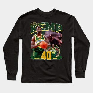 Shawn Kemp The  Reign Man Basketball Legend Signature Vintage Retro 80s 90s Bootleg Rap Style Long Sleeve T-Shirt